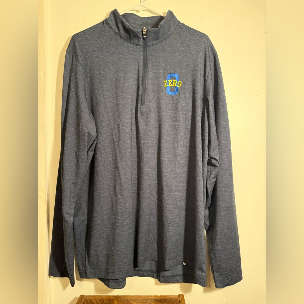 Travis Mathew Gray Quarter-Zip Pullover with Logo NWT